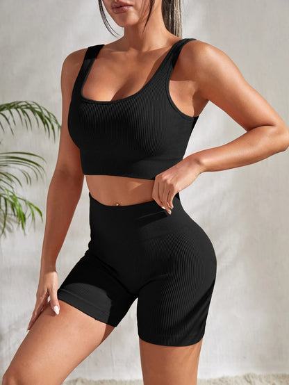 Seamless Ribbed Yoga Set